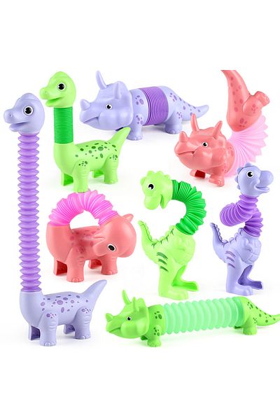 MYGVN Dinosaur Telescopic Tubes Stress Relief Toys Colorful Educational DIY  Stretchable Toy  Creative ...