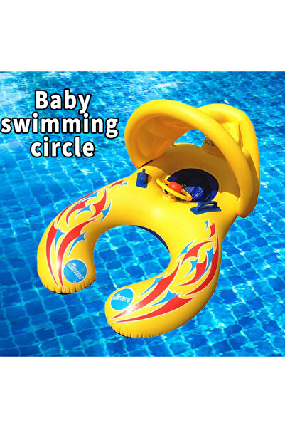 Choice Yellow Portable Children Swim Circle Safety Swimming Inflatable Toys Water Play Games Sun Shade Baby