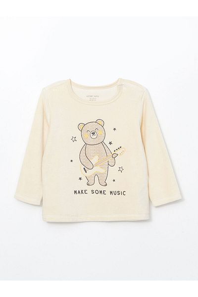 LC Waikiki Crew Neck Long Sleeve Printed Baby Boy Pajama Set