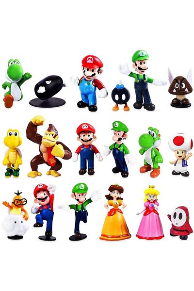 Choice 6-18pcs/set Super Mario Bros PVC Action Figure Toys Dolls Model Set Luigi Yoshi Donkey Kong Mushr...