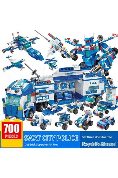 Choice 8863 700PCS City Patrol Police Department Car Building Blocks Vehicle Trucks Inspired Action Figures