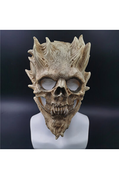 Choice قناع نصف وجه على شكل جمجمة، قناع هيكل عظمي مخيف للهالوين، قناع جمجمة ن...