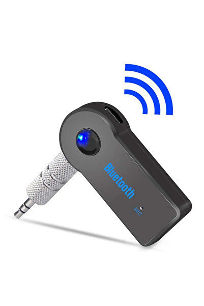 Vikefon محول بلوتوث لاسلكي 2 في 1 أسود اللون، مزود بمنفذي صوت وموسيقى للسيارة، ومنفذ AUX، ومستقبل بلوتوث للسيارة.