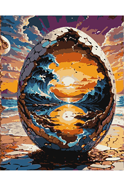 Lamba Cini Sayılarla Boyama Kasnaklı Tablo Seti Fırça Boya Dahil 40x50 YANSIMA