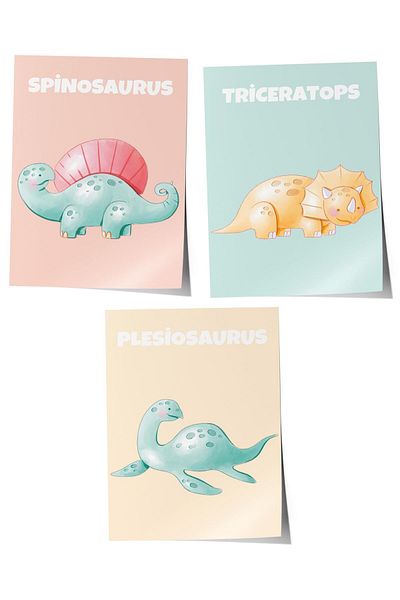 Postifull Baby Room Painting Set of 3, Baby Room Wall Decor, Kids Room Decor, Frameless Poster