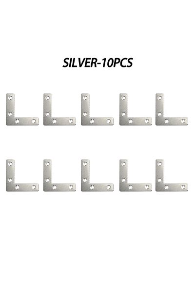 Choice 10 pieces of stainless steel and black paint thickened corner code, 1.97in l and t square code, t...