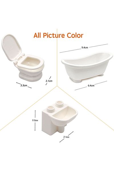 Choice H3 3pcs Big Building Block Villa Play House Mini Furniture Toys For Children Kid Compatible With Dup