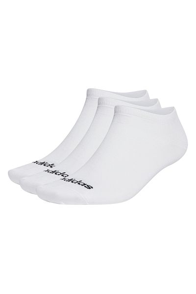 adidas Șosete subțiri liniare fără gleznă - 3 perechi de șosete albe Ht3447