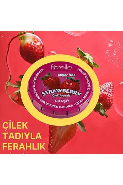 Fibrelle Strawberry Flavored Stevia Sugar Free Candy - Tablet - 12g the Best of Sweetness