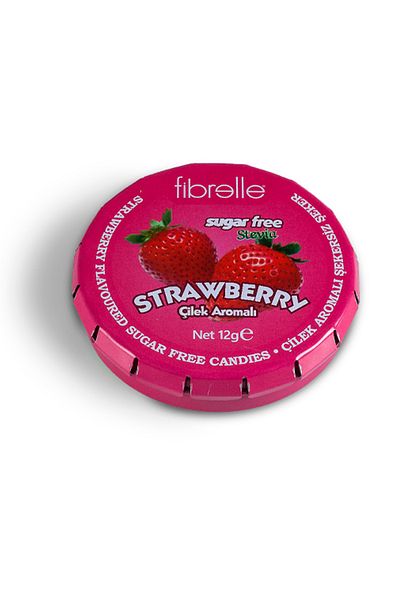 Fibrelle Strawberry Flavored Stevia Sugar Free Candy - Tablet - 12g the Best of Sweetness