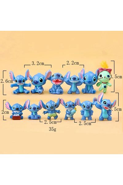 Choice 12Pcs MINI Stitch Anime Figurine Dolls 3CM Cartoon Lilo and Stitch Action Figures Collectible Dec...