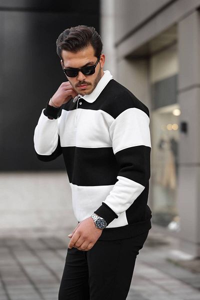 YUNED Segmented3 Thread Zipper Polo Collar