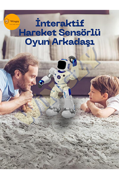 Wingzy Uzaktan Kumandalı Şarjlı Akıllı Robot - Eğitici Ve Eğlendirici Interaktif Büyük Boy Oyuncak