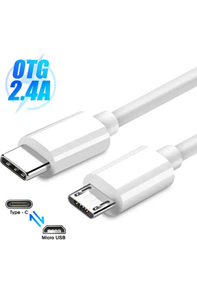 Choice كابل شحن سريع USB C إلى Micro USB بطول 1.5 متر باللون الأبيض من النوع ...