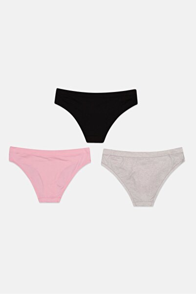 BCBG Women 3 Pcs Solid V-Waist Brief, Pink