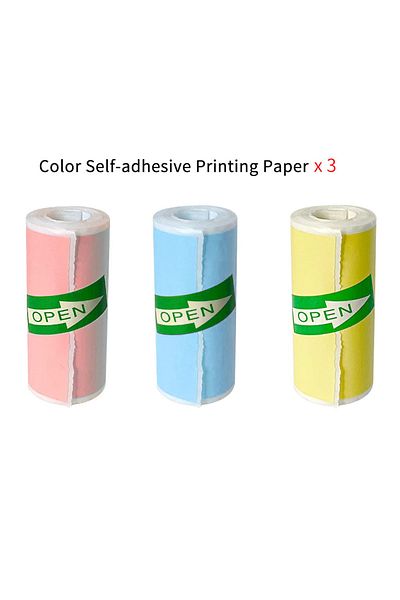 Maerknon Style I Mini Portable Printer Thermal Paper Hd 57*25mm Universal Self-adhesive Roll Paper Label Stic
