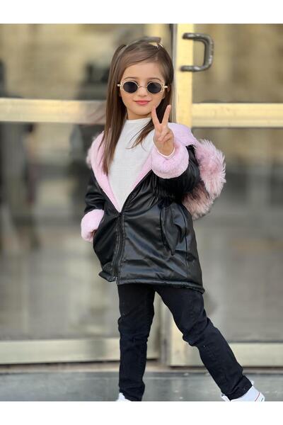 Kelebek Girl's Leather Coat