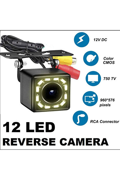 Choice كاميرا رؤية خلفية للسيارة 12 فولت، عالمية، مزودة بـ 12 مصباح LED للرؤية الليلية، مقاومة للماء والغبار، مناسبة للرجوع للخلف والوقوف.