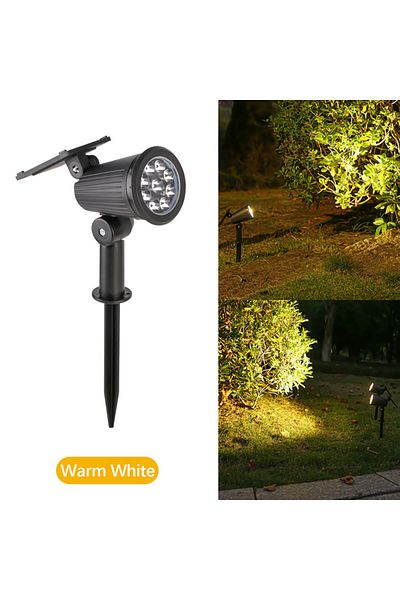 Choice Warm light 9 LEDs Solar Spotlights, Outdoor IP65 Waterproof, Spot Lights, Brightness Adjustable for
