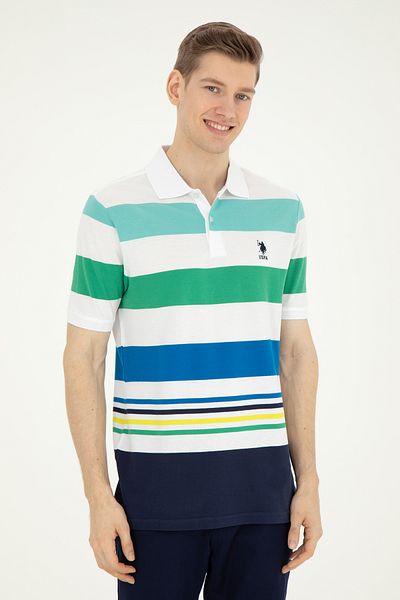 U.S. Polo Assn. Ανδρικό μπλουζάκι με κανονική εφαρμογή Polo Neck Navy Blue 50275491 -vr033
