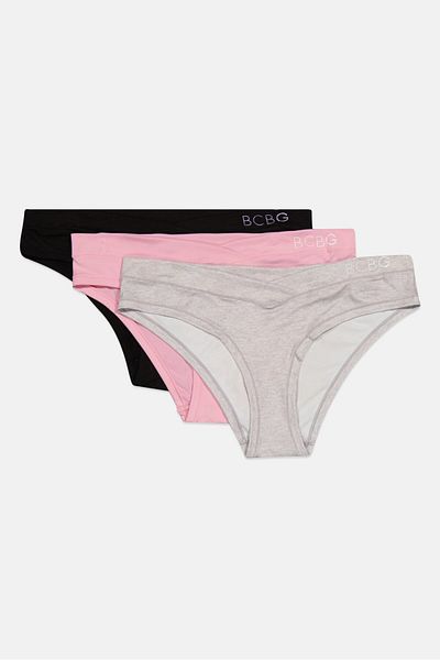 BCBG Women 3 Pcs Solid V-waist Brief, Pink