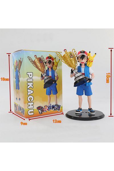 Takara Tomy Gift Box Pokemon Animation Hand To Win The Small Wisdom Pikachu Trophy Model Decoration Champion Xia