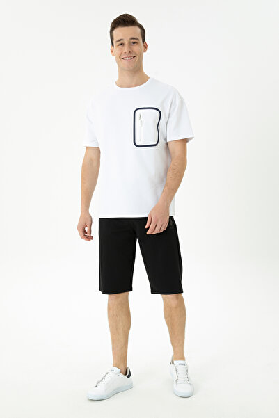 U.S. Polo Assn. Ανδρικό μαύρο πλεκτό σορτς 50275865-VR046