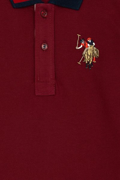 U.S. Polo Assn. Boy's Polo Collar Sweatshirt - Cherry 50276085 -Vr223