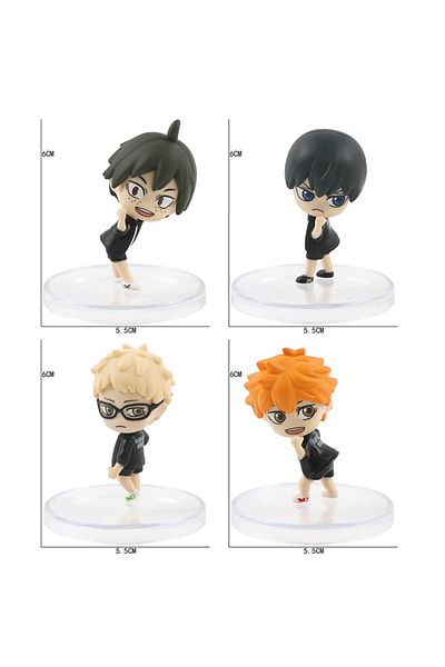 Choice 4pcs Anime Figures Haikyuu Shoyo Hinata Action Figures PVC Tobio Kageyama Toys for Children Haiky...