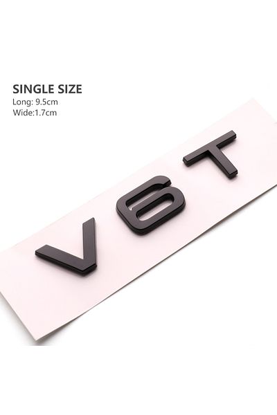 Choice Abs V6t Glossy Black 3d Abs Chrome Black V8t Logo V6t Emblem Letters For Car Stickers A4 A1 A5 Q3 Q5