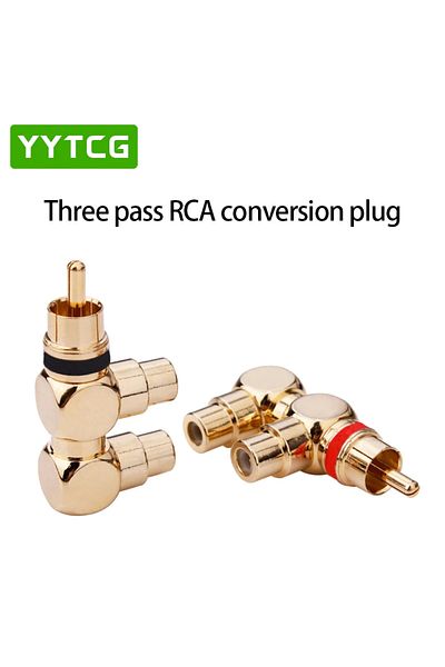 Choice One Pair Yytcg 2 Piece 1 Piece Red 1 Piece Gold Plated Rca Plug 1 Male To 2 Rca Female Av Audio An