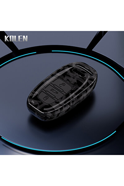 Choice غطاء مفتاح سيارة من ألياف الكربون ABS F-Carbon لسيارة Audi A1 A3 A4 A5 A6 A7 A8 Quattro Q3 Q5 Q7 2009-201