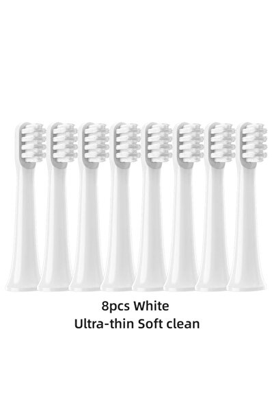 choice2 8 رؤوس فرشاة بديلة بيضاء ناعمة لفرشاة الأسنان الكهربائية الصوتية XIAO...