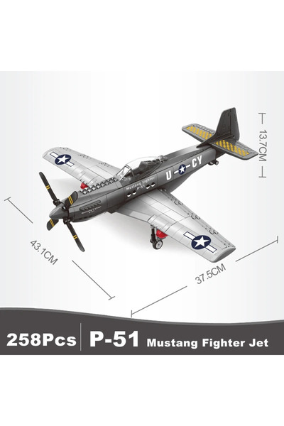 Choice P51 4006 Military USA P-51 Mustang Fighter Jets Model Building Blocks Technical Aircraft Airplane MO