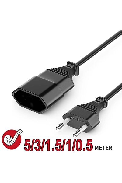 Choice1 1.0M EU Power Extension cable 2-Prong European EU Male to Female Powe...
