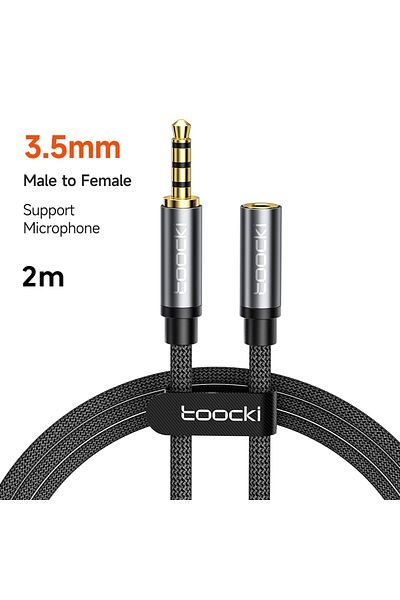 Choice كابل مكبر صوت Toocki Aux Cable Jack 3.5 مم ذكر إلى أنثى ذكر كابل تمديد الصوت مع ميكروفون لـ...