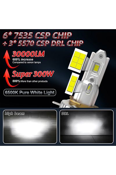 Choice H15 Canbsu No Error H15 Led Headlight Bulb Drl Highbeam 300w 30000lm 6000k H15 Led 7535 Csp Car Lamp