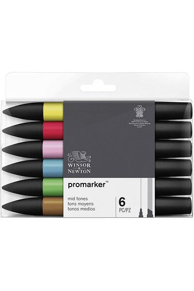 Winsor Newton Winsor & Newton Promarker 6-Piece Mid Tones