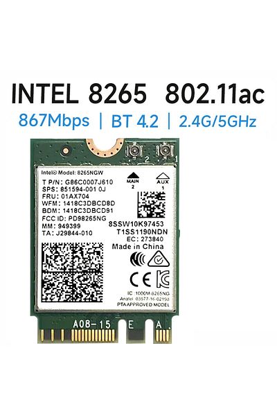 Choice 8265ac Wireless-ac 8265 Dual Band 2.4g/5ghz Wifi Bluetooth Wlan لـ 8265ngw Ngff 802.11ac 867mbps 2x