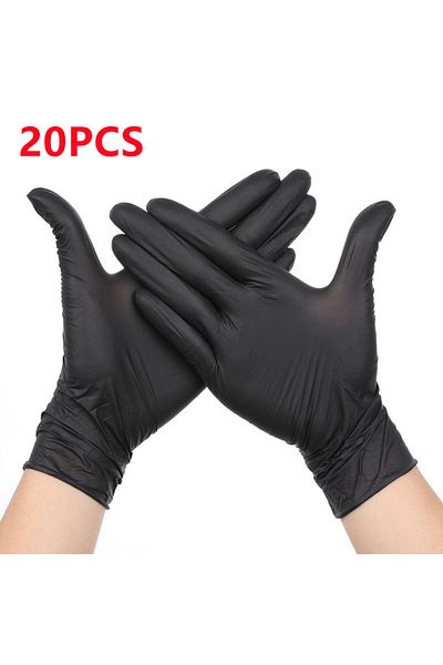 Choice L Black 20pcs Nitrile Disposable Gloves Black 20/50/100pcs Latex Powder Free Gloves Industrial Grade