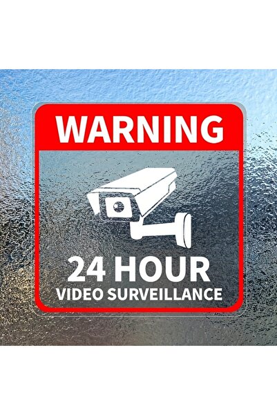 Choice ملصقات تحذيرية للسيارة تعمل على مدار 24 ساعة، مقاس 15×15 سم، للأبواب و...