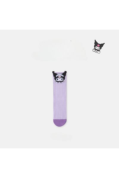 Choice Kawaii Sanrio Kuromi Girls Long Socks Cartoon Kuromi Children's Long Tube Socks Versatile Socks K...