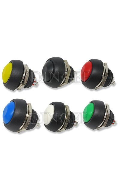 Choice Black 6pcs Pbs-33b 2pin Mini Switch 12mm 12v 1a Waterproof Momentary Push Button Switch Since The Re