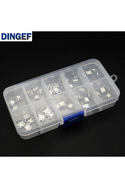 Choice 10 Types Each 5PCS Micro USB Female 4/5PIN DIP Type B SMT USB Connectors Jack Tail Sockect Plug T...