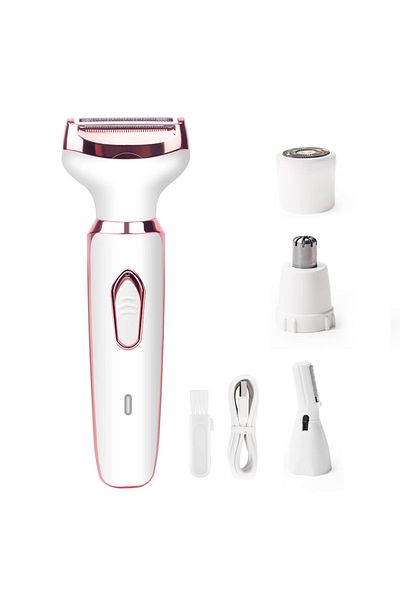 peicon 4 in 1 Electric Razor for Women Body Leg Bikini Hair Trimmer Painless Face Mustache Shaver Underarm