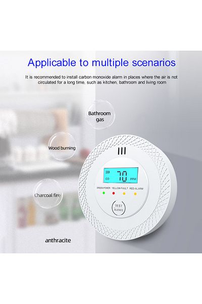 APWIKOGER CO Alarm Sensor 85dB High Sensitive Warning Smoke and Carbon Monoxide Detector Alarm with LEDs Ba...