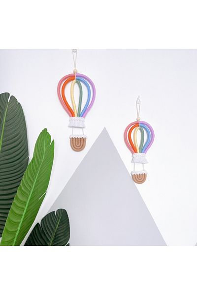 Choice S 1pc Colorful Hot Air Balloon Woven Pendant Rainbow Pendant Home Children's Room Decoration Shooti.
