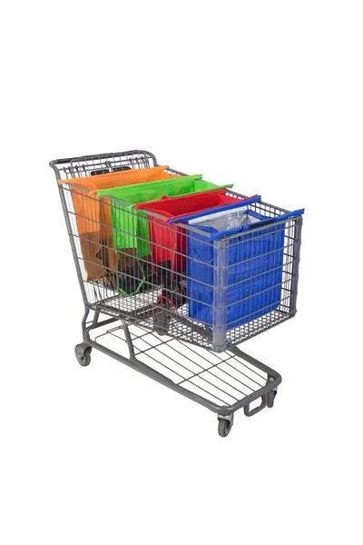 Choice with thermal bag 4Pcs/set Foldable Cart Trolley Supermarket Shopping Storage Bags Reusable Eco-Frien