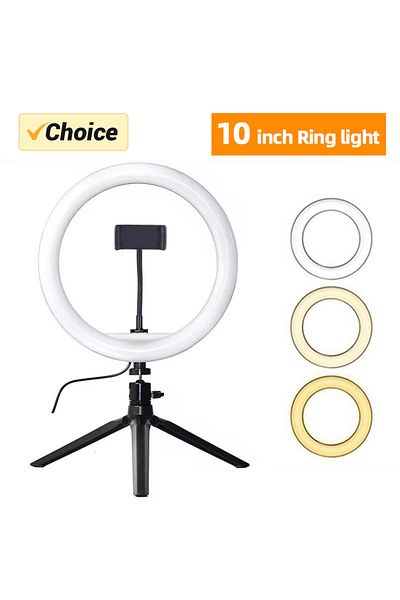 DIXSG Us 10inch With Clip 10inch 26cm Selfie Ring Light Photography Fill Lighting Led Ring Lamp For Video