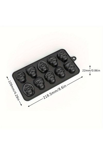 Choice Black 1pc Ice Cube Mold, Silicone Skull Ice Cube Tray, Multifunctional Chocolate Mold, Mold For Pudd